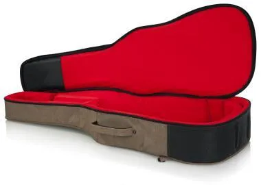Gator GT-ACOUSTIC-TAN Transit puhatok akusztikus gitárhoz, merev belső kialakítás, 20 mm vastag bélés, bézs