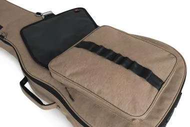 Gator GT-ACOUSTIC-TAN Transit puhatok akusztikus gitárhoz, merev belső kialakítás, 20 mm vastag bélés, bézs