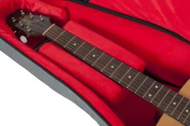 Gator GT-ACOUSTIC-GRY Transit puhatok akusztikus gitárhoz, merev belső kialakítás, 20 mm vastag bélés, szürke