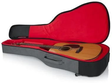 Gator GT-ACOUSTIC-GRY Transit puhatok akusztikus gitárhoz, merev belső kialakítás, 20 mm vastag bélés, szürke