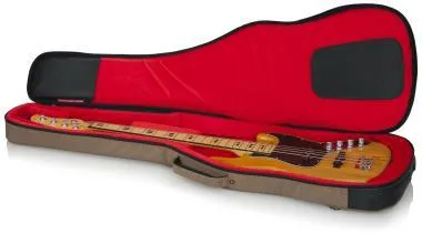 Gator GT-BASS-TAN Transit puhatok basszusgitárhoz, merev belső kialakítás, 20 mm vastag bélés, homokszín