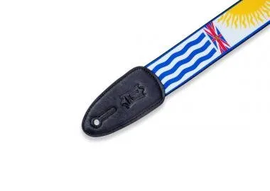 Levy's MPPV2-BC Gitárpánt, poliészter, kanadai tartományi címer, bőr végek, 5cm széles, 152cm hosszú