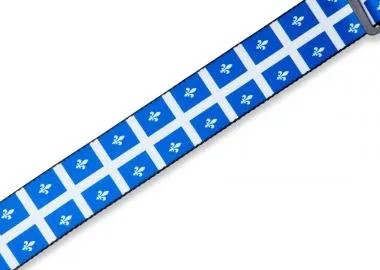 Levy's MPPV2-QC Gitárpánt, poliészter, kanadai tartományi címer, bőr végek, 5cm széles, 152cm hosszú