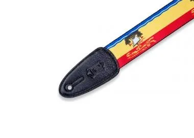 Levy's MPPV2-NB Gitárpánt, poliészter, kanadai tartományi címer, bőr végek, 5cm széles, 152cm hosszú