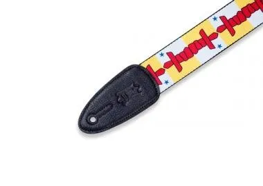 Levy's MPPV2-NU Gitárpánt, poliészter, kanadai tartományi címer, bőr végek, 5cm széles, 152cm hosszú