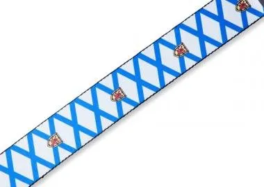 Levy's MPPV2-NS Gitárpánt, poliészter, kanadai tartományi címer, bőr végek, 5cm széles, 152cm hosszú