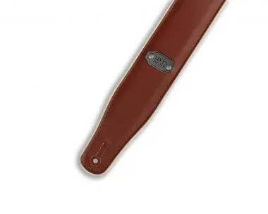 Levy's M26VCP-RED_NAV Gitárpánt, kétoldalú, puhított bőr, 6.5cm széles, 142cm hosszú, piros-tengerké