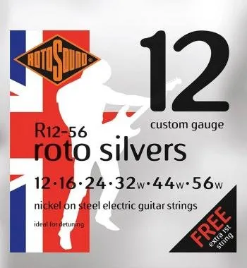 Rotosound R12-56 Nikkel elektromos gitár húrkészlet, custom méret, drop hangoláshoz, 12 16 24 32 44