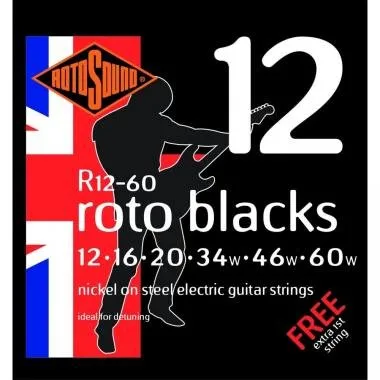 Rotosound R12-60 Nikkel elektromos gitár húrkészlet, custom méret, drop hangoláshoz, 12 16 20 34 46