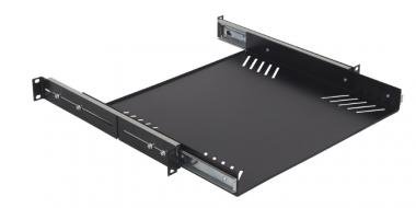 PROEL Rack polička 1U, černá, kovová, rozměr: 379 mm, tloušťka: 1,5 mm