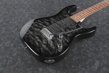 Ibanez GRX70QA-TKS típusú 6 elektromos gitár áttetsző fekete színben