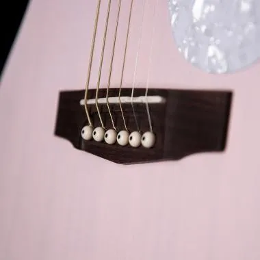 Cort Co-JADE-Classic-PPOP with bag akusztikus Lady-gitár elektronikával, puhatokkal, pasztell rózsaszín