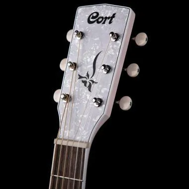 Cort Co-JADE-Classic-PPOP with bag akusztikus Lady-gitár elektronikával, puhatokkal, pasztell rózsaszín