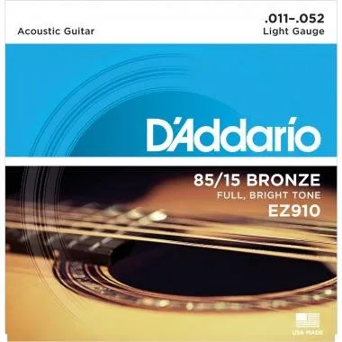 D'Addario EZ910 akusztikus gitárhúr, 85/15 bronz, 11-52