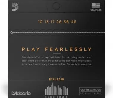 D'Addario NYXL1046 elektromos gitárhúr, nickel wound, New York XL, 10-46