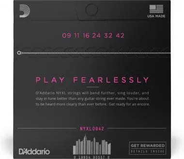 D'Addario NYXL0942 elektromos gitárhúr, nickel wound, New York XL, 09-42