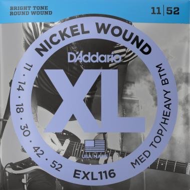 D'Addario EXL116 elektrické kytarové struny, niklové, 11-52