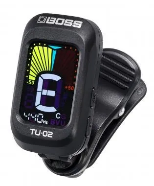 BOSS TU-02 csíptetős, kromatikus hangoló, színes kijelzővel
