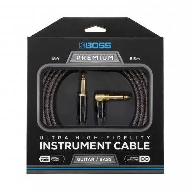 BOSS BIC-P18A 18ft / 5,5m jack-jack kábel egyenes-pipa TR 6,3mm, prémium minőségű hangszerkábel