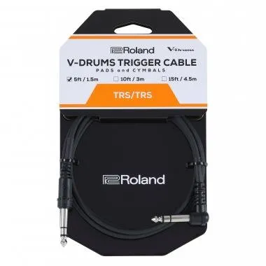 Roland PCS-5-TRA V-Drums trigger kábel, pipa-egyenes, 6,3mm-es jack-jack(TRS-TRS), 1,5m hosszú