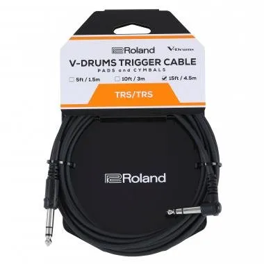 Roland PCS-15-TRA V-Drums trigger kábel, pipa-egyenes, 6,3mm-es jack-jack(TRS-TRS), 4,5m hosszú