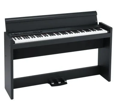 KORG KG-LP380BKU slim design digitális zongora, 88 billentyű, RH3 mechanika, fekete, billentyűfedéllel, USB MIDI csat