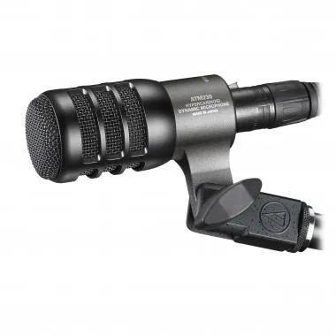 Audio-Technica AT-ATM230 dinamikus hiperkardioid hangszermikrofon, AT8665 dobmikrofon adapterrel