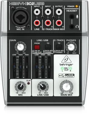Behringer XENYX 302USB analóg keverő 5 bemenet, Xenyx előerősítő, USB