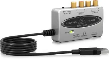 Behringer UCA202 interfész/hangkártya, 2-be/2-ki, USB, ultra-alacsony késleltetés