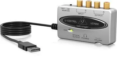 Behringer UCA202 interfész/hangkártya, 2-be/2-ki, USB, ultra-alacsony késleltetés