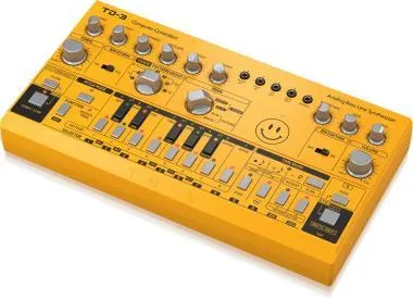 Behringer TD-3-AM szintetizátor, analóg, Bass Line, szekvencerrel, sárga