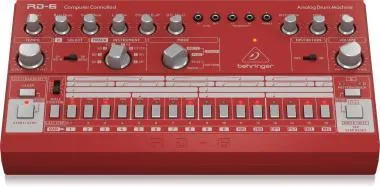 Behringer RD-6-RD dobgép, analóg, 8 dobhanggal, 16-step sequencer, distortion effekt