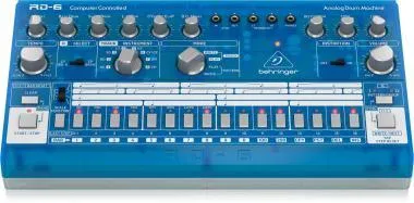 Behringer RD-6-BB dobgép, analóg, 8 dobhanggal, 16-step sequencer, distortion effekt, kék