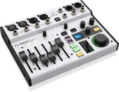 Behringer FLOW 8 keverő, digitális, 8 bemenet, Bluetooth, 60mm faderek, 2 FX processzor, USB