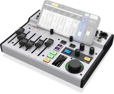 Behringer FLOW 8 keverő, digitális, 8 bemenet, Bluetooth, 60mm faderek, 2 FX processzor, USB