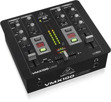 Behringer VMX100USB keverő, DJ, 2 csatorna, USB/Audio interface, BPM számláló, VCA vezérlés