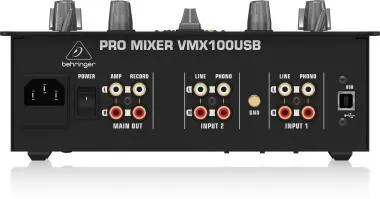 Behringer VMX100USB keverő, DJ, 2 csatorna, USB/Audio interface, BPM számláló, VCA vezérlés