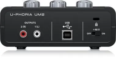 Behringer UM2 interfész/hangkártya, 2-be/2-ki, XENYX mikrofon-előerősítővel, USB