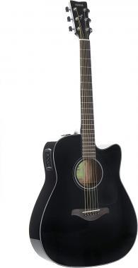 Yamaha elektroakustická kytara, masivní smrková deska, palisandrový hmatník, černá