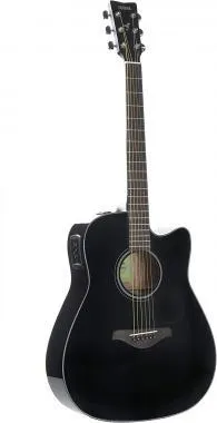 Yamaha FGX800C BLACK02 elektro-akusztikus gitár, tömör lucfenyő fedlap, rózsafa fogólap, fekete szín