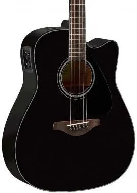 Yamaha FGX800C BLACK02 elektro-akusztikus gitár, tömör lucfenyő fedlap, rózsafa fogólap, fekete szín