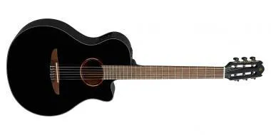 Yamaha NTX1 BLACK elektro-klasszikus gitár, tömör lucfenyő fedlap, dió fogólap, fekete színben