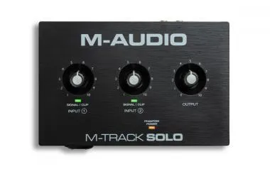 M-Audio M-Track Solo interfész, 1-be/2-ki, 16-bit/48 KHz, USB, +48V