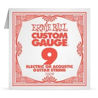 Ernie Ball 1009 Akusztikus, elektromos gitár szálhúr, Custom Gauge 9 Plain, Ónozott acél, 9