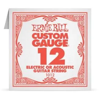 Ernie Ball 1012 Akusztikus, elektromos gitár szálhúr, Custom Gauge 12 Plain, Ónozott acél, 12