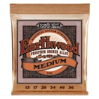 Ernie Ball Akustické kytarové struny Earthwood Medium, Fosfor-bronz, 13-56