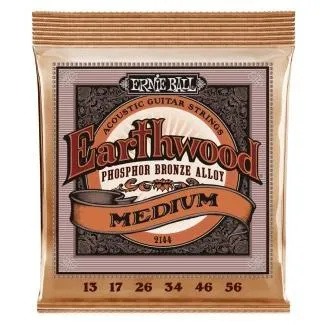 Ernie Ball 2144 Akusztikus gitár húrkészlet, Earthwood Medium, Foszfor-bronz, 13-56