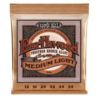 Ernie Ball 2146 Akusztikus gitár húrkészlet, Earthwood Medium Light, Foszfor-bronz, 12-54