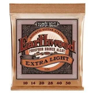 Ernie Ball 2150 Akusztikus gitár húrkészlet, Earthwood Extra Light, Foszfor-bronz, 10-50