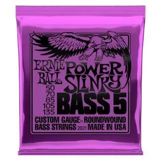 Ernie Ball 2821 Elektromos basszusgitár húrkészlet, Power Slinky BASS 5, Nikkellel bevont acél, 50-135